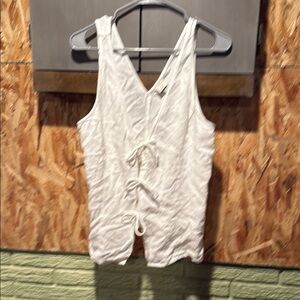 A New Day White Sleeveless Tie Front Tank Top